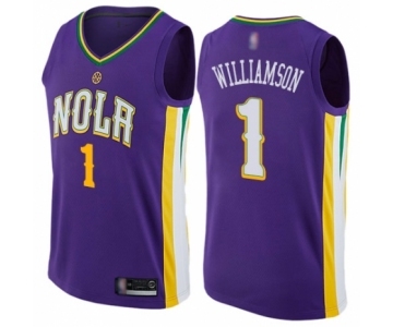 Men's New Orleans Pelicans #1 Zion Williamson Swingman Purple Basketball Jersey - City Edition