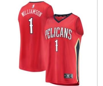 Men's New Orleans Pelicans #1 Zion Williamson Swingman Red Alternate Basketball Jersey Statement Edition