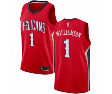 Men's New Orleans Pelicans #1 Zion Williamson Swingman Red Basketball Jersey Statement Edition