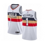 Men's New Orleans Pelicans #1 Zion Williamson White Swingman Jersey - Earned Edition