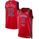 Men's New Orleans Pelicans #12 Antonio Reeves Red 2024 Draft Statement Edition Stitched Basketball Jersey