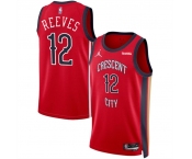 Men's New Orleans Pelicans #12 Antonio Reeves Red 2024 Draft Statement Edition Stitched Basketball Jersey