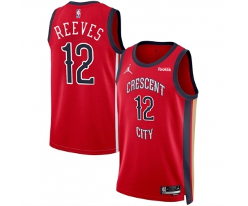 Men's New Orleans Pelicans #12 Antonio Reeves Red 2024 Draft Statement Edition Stitched Basketball Jersey