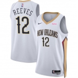 Men's New Orleans Pelicans #12 Antonio Reeves White 2024 Draft Association Edition Stitched Basketball Jersey