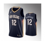 Men's New Orleans Pelicans #12 Jose Alvarado Navy Icon Edition Stitched Jersey