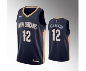 Men's New Orleans Pelicans #12 Jose Alvarado Navy Icon Edition Stitched Jersey