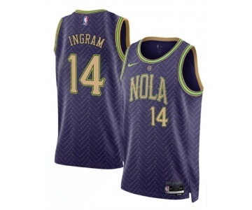 Men's New Orleans Pelicans #14 Brandon Ingram Purple 2024-25 City Ediiton Stitched Basketball Jersey