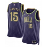 Men's New Orleans Pelicans #15 Jose Alvarado Purple 2024-25 City Ediiton Stitched Basketball Jersey