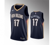 Men's New Orleans Pelicans #17 Jonas Valanciunas Navy Icon Edition Stitched Jersey