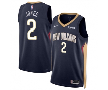 Men's New Orleans Pelicans #2 Herb Jones Navy 2024 Icon Edition Stitched Basketball Jersey