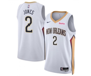 Men's New Orleans Pelicans #2 Herb Jones White 2024 Association Edition Stitched Basketball Jersey