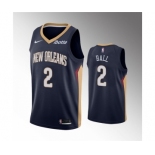 Men's New Orleans Pelicans #2 Lonzo Ball Navy Icon Edition Stitched Jersey