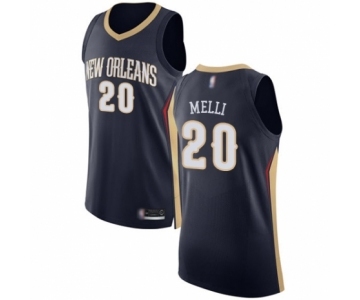 Men's New Orleans Pelicans #20 Nicolo Melli Authentic Navy Blue Basketball Jersey - Icon Edition