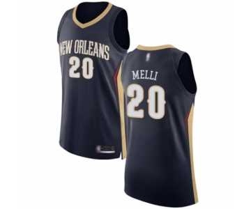 Men's New Orleans Pelicans #20 Nicolo Melli Authentic Navy Blue Basketball Jersey - Icon Edition_Jc