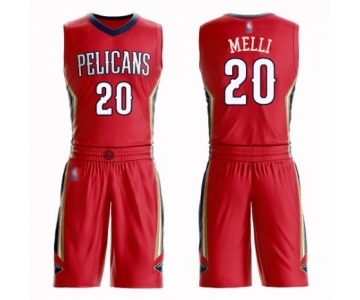 Men's New Orleans Pelicans #20 Nicolo Melli Authentic Red Basketball Suit Jersey Statement Edition