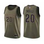 Men's New Orleans Pelicans #20 Nicolo Melli Swingman Green Salute to Service Basketball Jersey