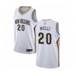 Men's New Orleans Pelicans #20 Nicolo Melli Swingman White Basketball Jersey - Association Edition