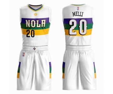 Men's New Orleans Pelicans #20 Nicolo Melli Swingman White Basketball Suit Jersey - City Edition