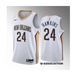 Men's New Orleans Pelicans #24 Jordan Hawkins White 2023 Draft Association Edition Stitched Basketball Jersey