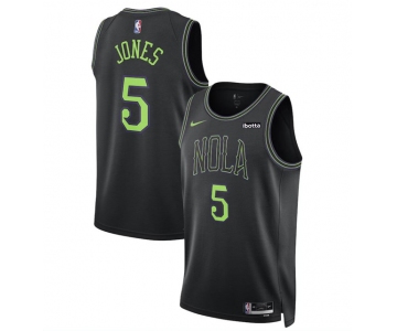 Men's New Orleans Pelicans #5 Herbert Jones Black 2023-24 City Edition Stitched Basketball Jersey