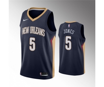 Men's New Orleans Pelicans #5 Herbert Jones Navy Icon Edition Stitched Jersey