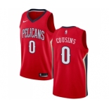 Men's Nike New Orleans Pelicans #0 DeMarcus Cousins Authentic Red Alternate NBA Jersey Statement Edition