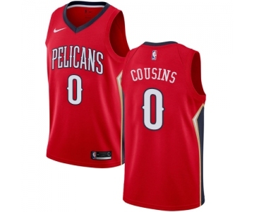 Men's Nike New Orleans Pelicans #0 DeMarcus Cousins Authentic Red Alternate NBA Jersey Statement Edition