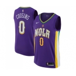 Men's Nike New Orleans Pelicans #0 DeMarcus Cousins Swingman Purple NBA Jersey - City Edition