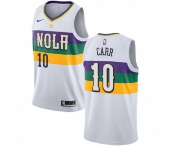 Men's Nike New Orleans Pelicans #10 Tony Carr Authentic White NBA Jersey - City Edition