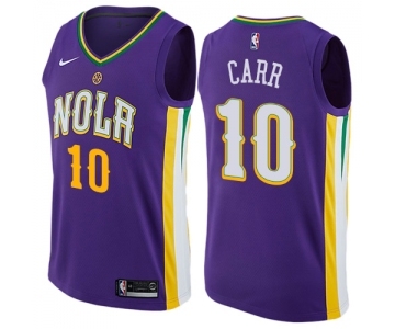 Men's Nike New Orleans Pelicans #10 Tony Carr Swingman Purple NBA Jersey - City Edition