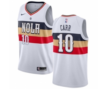 Men's Nike New Orleans Pelicans #10 Tony Carr White Swingman Jersey - Earned Edition