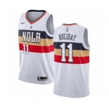 Men's Nike New Orleans Pelicans #11 Jrue Holiday White Swingman Jersey - Earned Edition