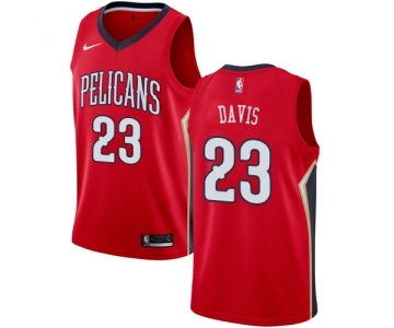 Men's Nike New Orleans Pelicans #23 Anthony Davis Swingman Red Alternate NBA Jersey Statement Edition