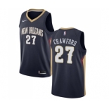 Men's Nike New Orleans Pelicans #27 Jordan Crawford Swingman Navy Blue Road NBA Jersey - Icon Edition