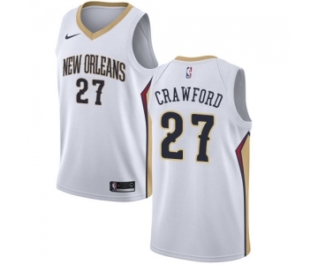 Men's Nike New Orleans Pelicans #27 Jordan Crawford Swingman White Home NBA Jersey - Association Edition