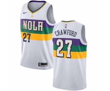 Men's Nike New Orleans Pelicans #27 Jordan Crawford Swingman White NBA Jersey - City Edition