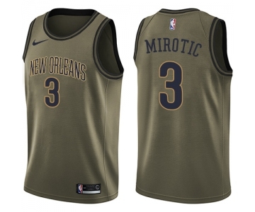 Men's Nike New Orleans Pelicans #3 Nikola Mirotic Swingman Green Salute to Service NBA Jersey