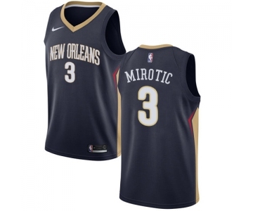 Men's Nike New Orleans Pelicans #3 Nikola Mirotic Swingman Navy Blue NBA Jersey - Icon Edition