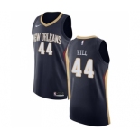 Men's Nike New Orleans Pelicans #44 Solomon Hill Authentic Navy Blue Road NBA Jersey - Icon Edition