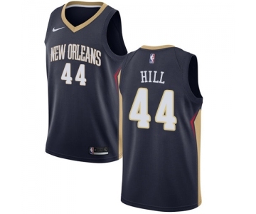 Men's Nike New Orleans Pelicans #44 Solomon Hill Swingman Navy Blue Road NBA Jersey - Icon Edition