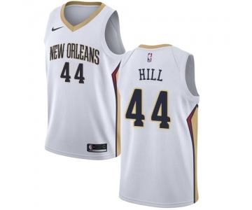 Men's Nike New Orleans Pelicans #44 Solomon Hill Swingman White Home NBA Jersey - Association Edition