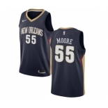 Men's Nike New Orleans Pelicans #55 E'Twaun Moore Swingman Navy Blue Road NBA Jersey - Icon Edition