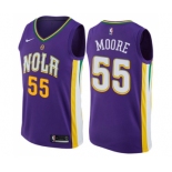 Men's Nike New Orleans Pelicans #55 E'Twaun Moore Swingman Purple NBA Jersey - City Edition