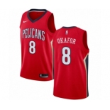 Men's Nike New Orleans Pelicans #8 Jahlil Okafor Authentic Red NBA Jersey Statement Edition