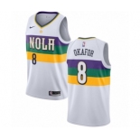 Men's Nike New Orleans Pelicans #8 Jahlil Okafor Authentic White NBA Jersey - City Edition