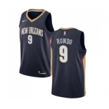 Men's Nike New Orleans Pelicans #9 Rajon Rondo Swingman Navy Blue Road NBA Jersey - Icon Edition