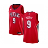 Men's Nike New Orleans Pelicans #9 Rajon Rondo Swingman Red Alternate NBA Jersey Statement Edition