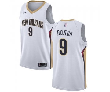 Men's Nike New Orleans Pelicans #9 Rajon Rondo Swingman White Home NBA Jersey - Association Edition