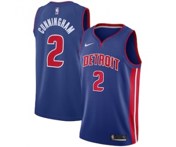 Nike Pistons #2 Cade Cunningham Blue NBA Swingman Icon Edition Jersey