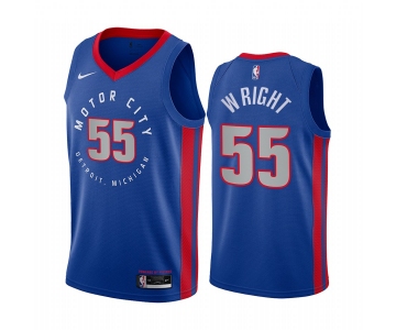 Nike Pistons #55 Delon Wright Blue NBA Swingman 2020-21 City Edition Jersey